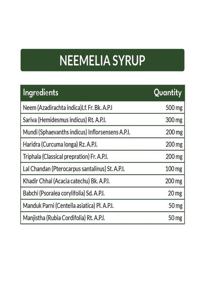Mpil Neemelia skin care Syrup | Pure Herbs for Skin Wellness | Blood Purifier | 100% Pure & Natural | Helps to Promote Glowy & Shiny Skin | Remove Imuprities | 200ml (Pack of 1) - Image 4