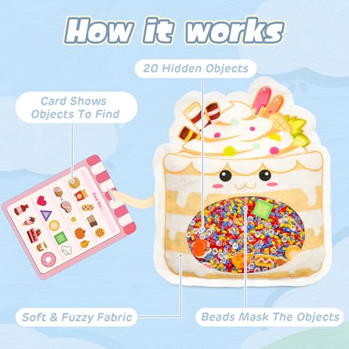 Joyreal Hide and Seek Busy Bag 3 Pack Seek and Find Hidden Object Game Sensory Hidden Object Search Problem Solving Travel Game for Kids 3 Including Alphabet Food Fish Animal - Image 5