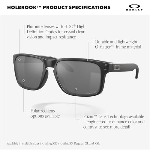 Oakley Mens OO9102 Holbrook Polarized Square Sunglasses,Matte Black/Prizm Sapphire Iridium Polarized,57mm - Image 5