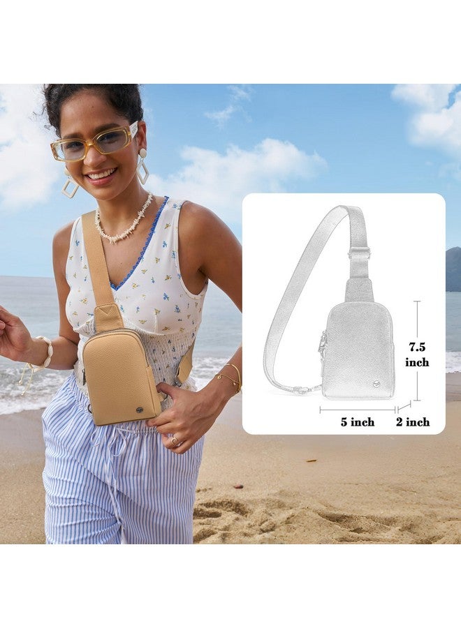 INICAT Small Crossbody Sling Bags for Women Vegan Leather Cell Phone Purse Fanny Packs for Women Men(Touchscreen-Vintage Khaki) - Image 2