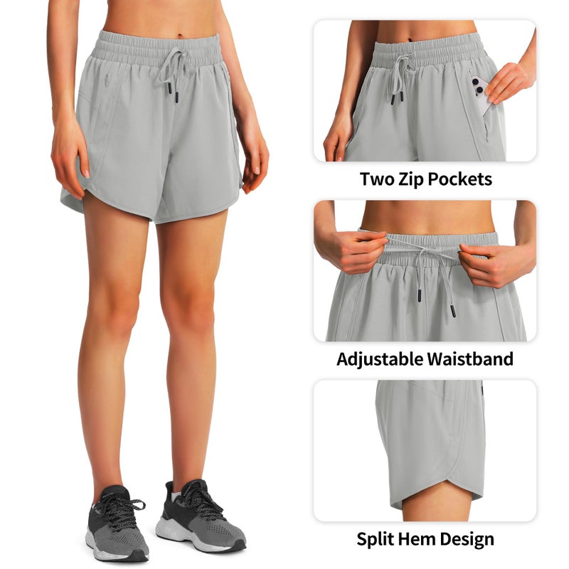 Ksmien Women's 5"/ 7" Athletic Running Shorts Quick Dry Lightweight Workout Gym Shorts with Zipper Pockets UPF 50+ - Image 5