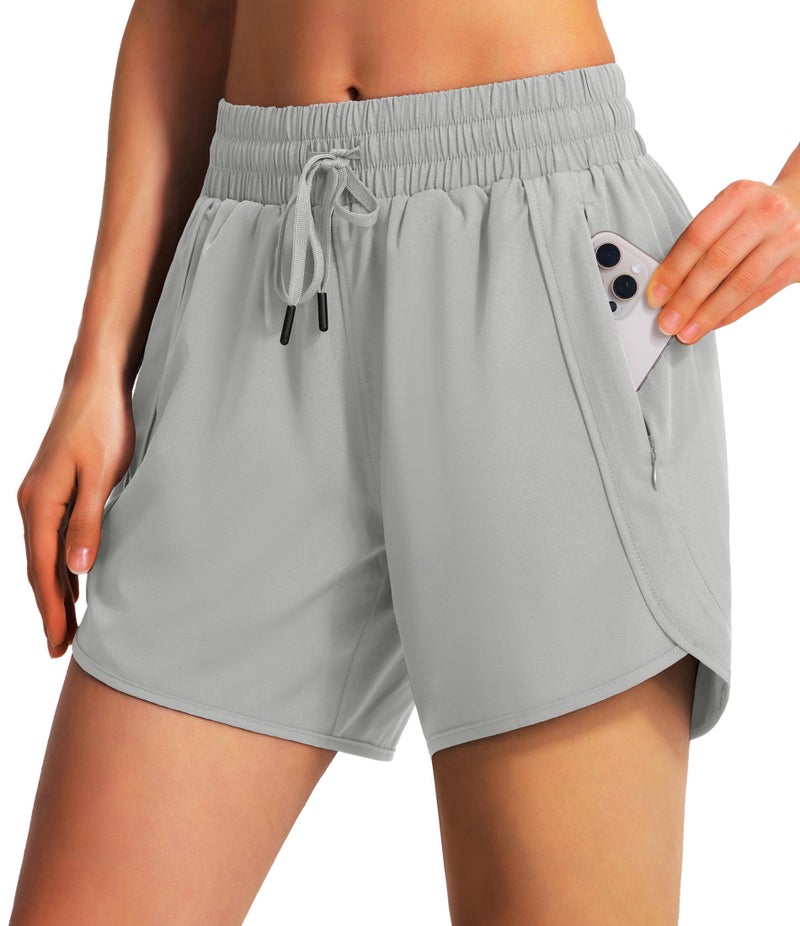 Ksmien Women's 5"/ 7" Athletic Running Shorts Quick Dry Lightweight Workout Gym Shorts with Zipper Pockets UPF 50+ - Image 1