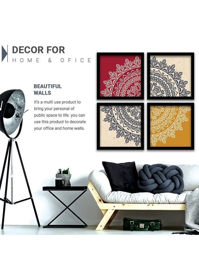 Digital Art Mandala Paintings - Set of 4 Modern Wall Frames for Elegant Home Décor Paintings for Stylish Living Room Decoration - Image 3