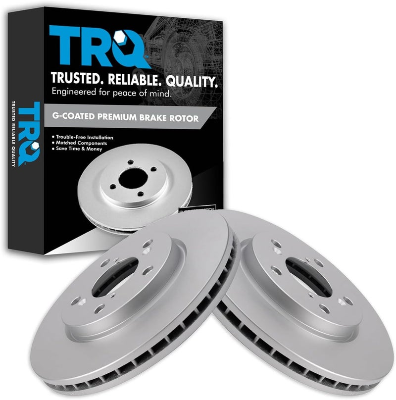 TRQ Front Brake Rotor Set G Coated Vented Compatible with 2005-2010 Honda Odyssey - Image 1