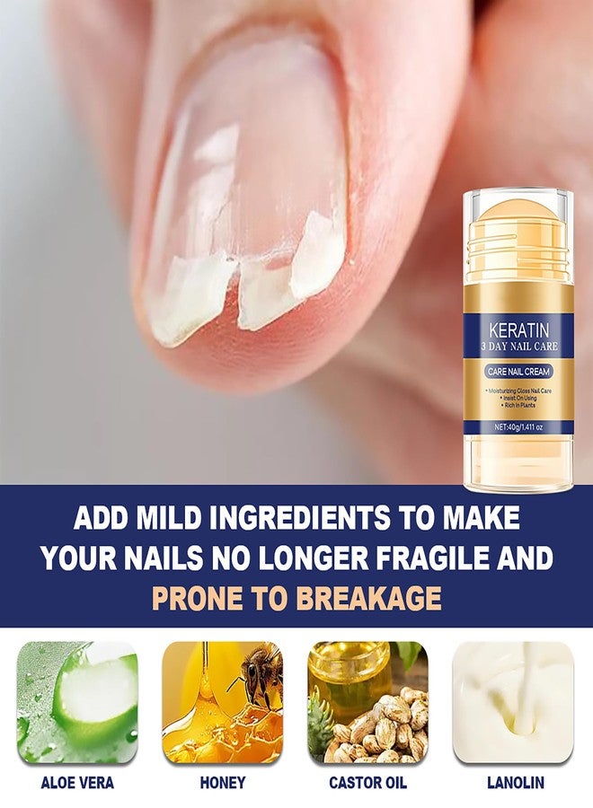 Grospe Keratin Care Nail Cream, Keratin Daily Nail Care, Deep Moisturizing Treatment & Strengthening for Brittle Nails, Contains Aloe Vera & Honey, Repairs Dry Weak Nails, 1.41 OZ - Image 3