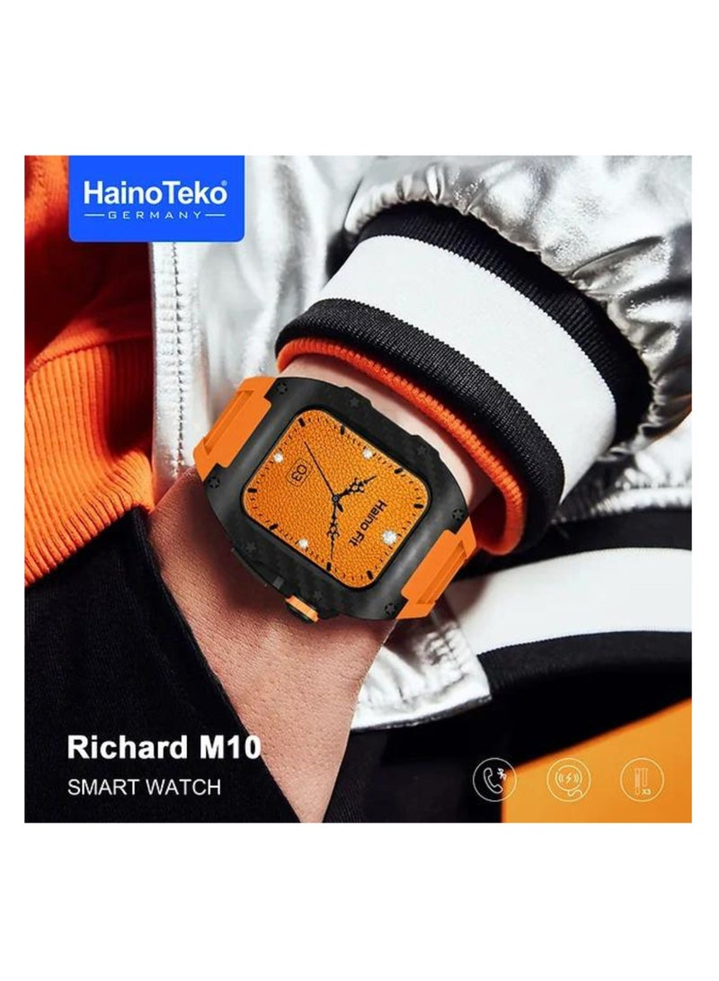 Haino Teko Premium Haino Teko Germany Richard M10 Smartwatch with 3 Pair Strap for Unisex Adults - Image 3