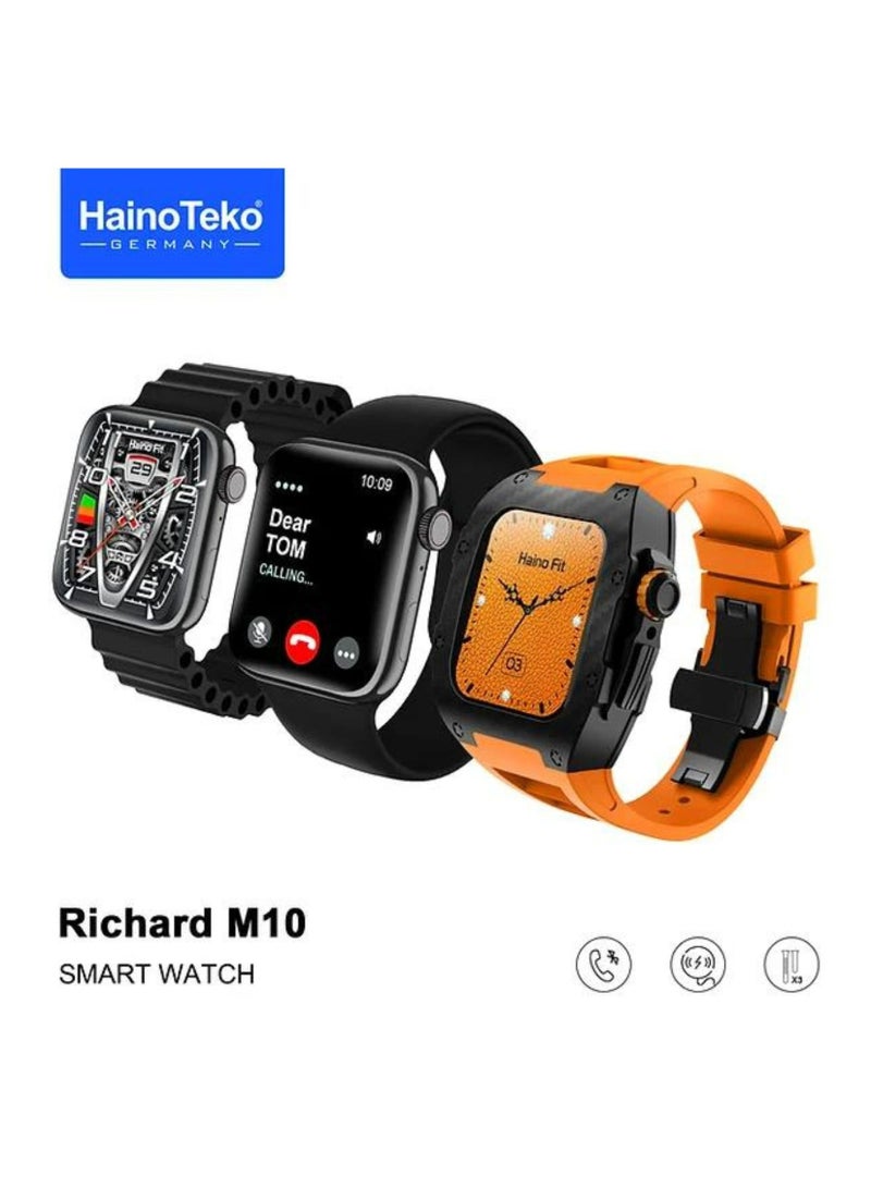 Haino Teko Premium Haino Teko Germany Richard M10 Smartwatch with 3 Pair Strap for Unisex Adults - Image 2