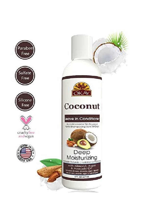 OKAY Coconut Deep Moisturizing Leave In Conditioner Helps Replenish Moisture And Elasticity For Healthy Strong Hair Sulfatesiliconeparaben Free For All Hair Types And Textures Made In Usa 8Oz - Image 5