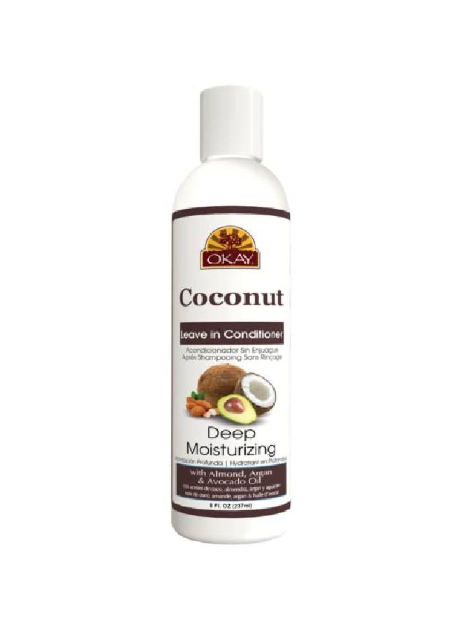 OKAY Coconut Deep Moisturizing Leave In Conditioner Helps Replenish Moisture And Elasticity For Healthy Strong Hair Sulfatesiliconeparaben Free For All Hair Types And Textures Made In Usa 8Oz - Image 2