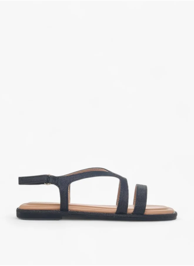 Little Missy Girls Strappy Sandals With Hook And Loop Closure