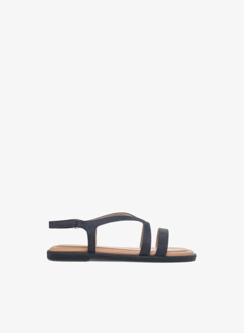 Little Missy Girls Strappy Sandals With Hook And Loop Closure