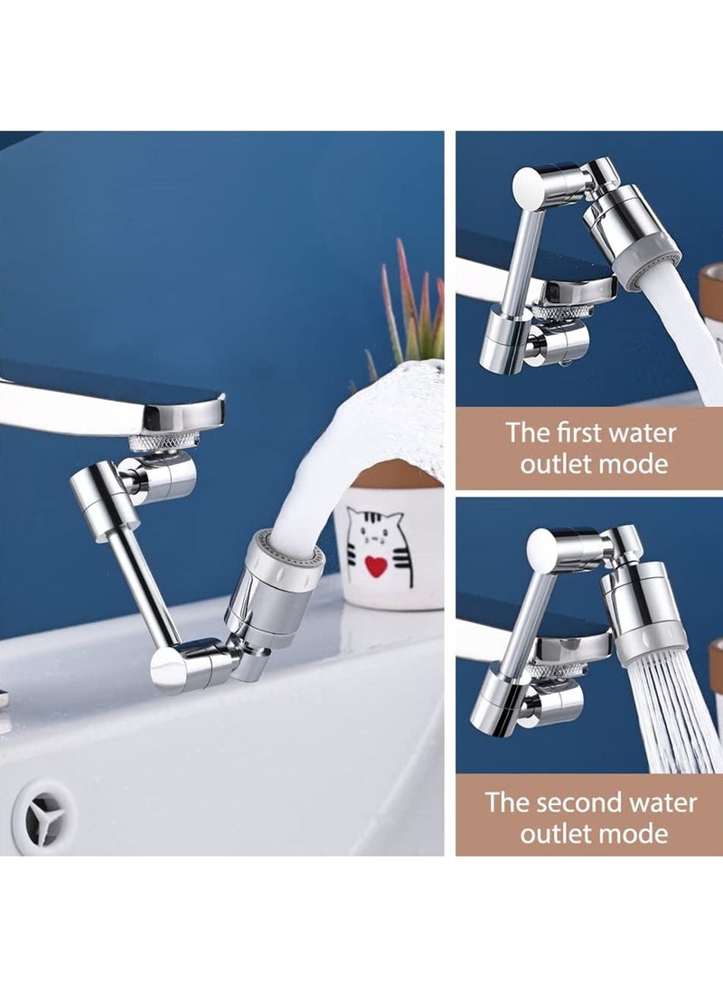 1800° Large Angle Swivel Faucet Aerator, Durable Splash Resistant Extender, Two Water Saving Aerators for Bathroom Sink, Kitchen Sink (24 mm) - Image 3