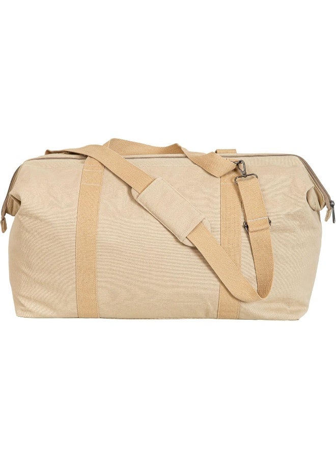 Bimbidreams Family Travel Bag Spacious & Durable Canvas Duffle For Parents & Kids, Perfect For Weekend Getaways, Beach, & Everyday Use (Linen)  - Image 3