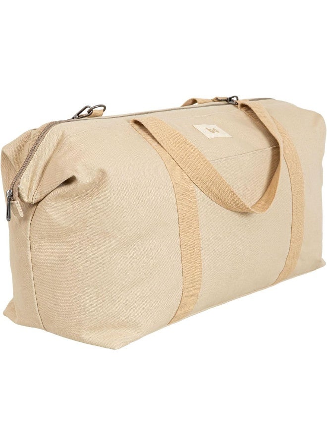 Bimbidreams Family Travel Bag Spacious & Durable Canvas Duffle For Parents & Kids, Perfect For Weekend Getaways, Beach, & Everyday Use (Linen)  - Image 2