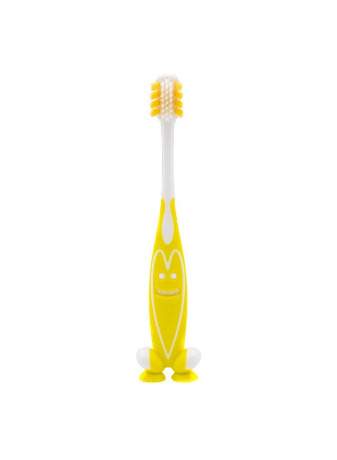 Ooak Kids Toothbrush, Tapered V++Max Bristles, Happy Face 2 Pack - Yellow - Image 2