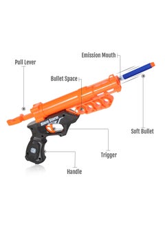 Little Story Little Story Kids Manual Bullet Gun wt 10pcs Soft Bullets - Orange  - Image 2