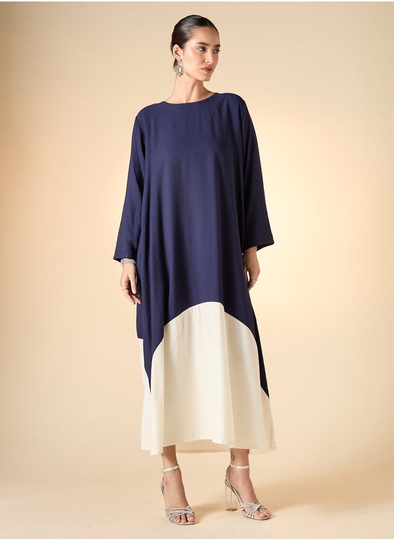 Hadiyath Al Madinah - Colorblock Abaya Set 3-Piece - HM - Image 1