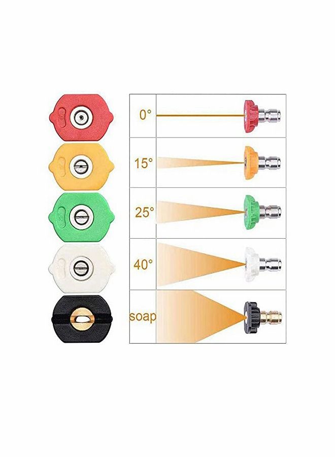 High Pressure Washer Gun Adapter 1/4'' Quick Connect Fitting Spray Nozzle Tips Sets Multiple Degrees Brass Female Pressure Washer Accessories Only Compatible Karcher K2 - K7 Series Foam Gun Parts - Image 3