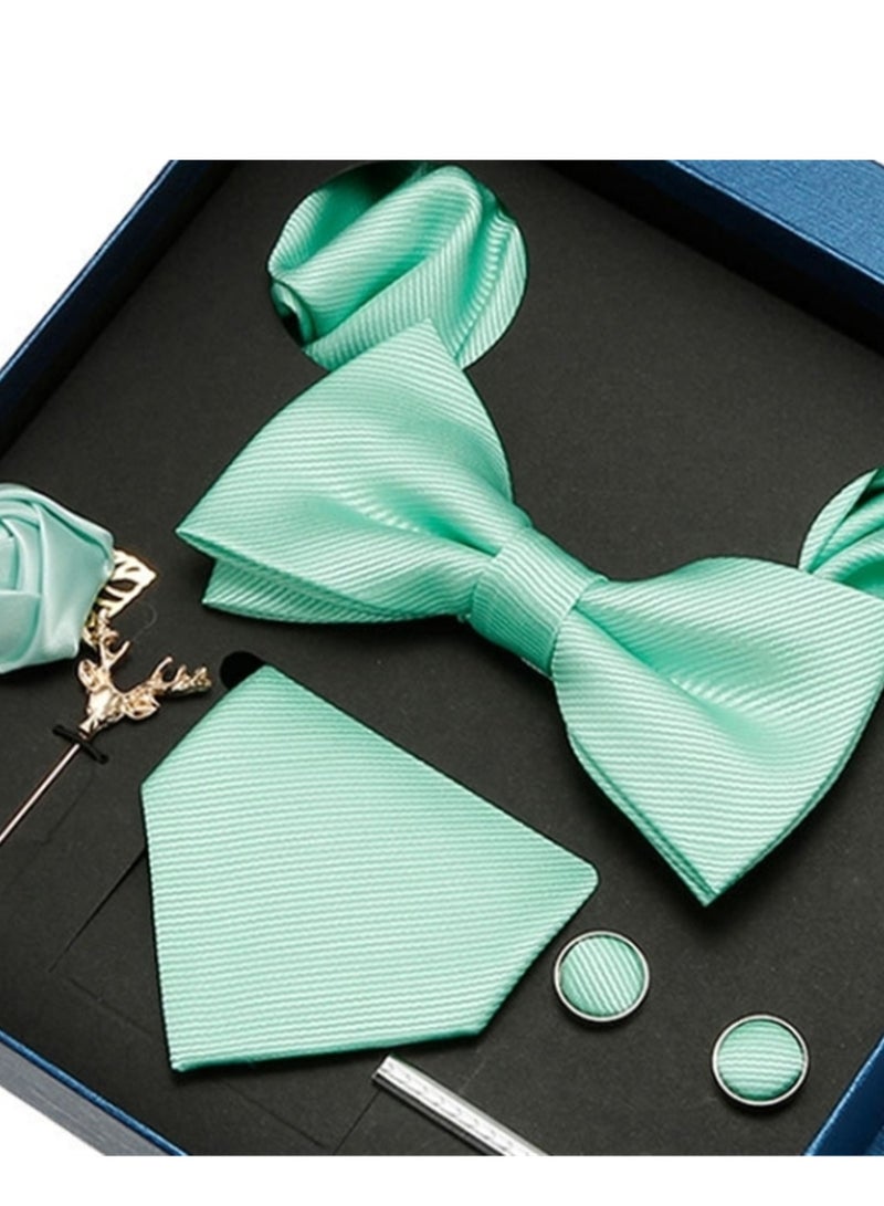 8 Pcs Men's tie pocket square cufflinks bow tie brooch set men's gift box set  - Image 4