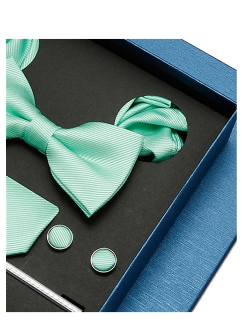 8 Pcs Men's tie pocket square cufflinks bow tie brooch set men's gift box set  - Image 3