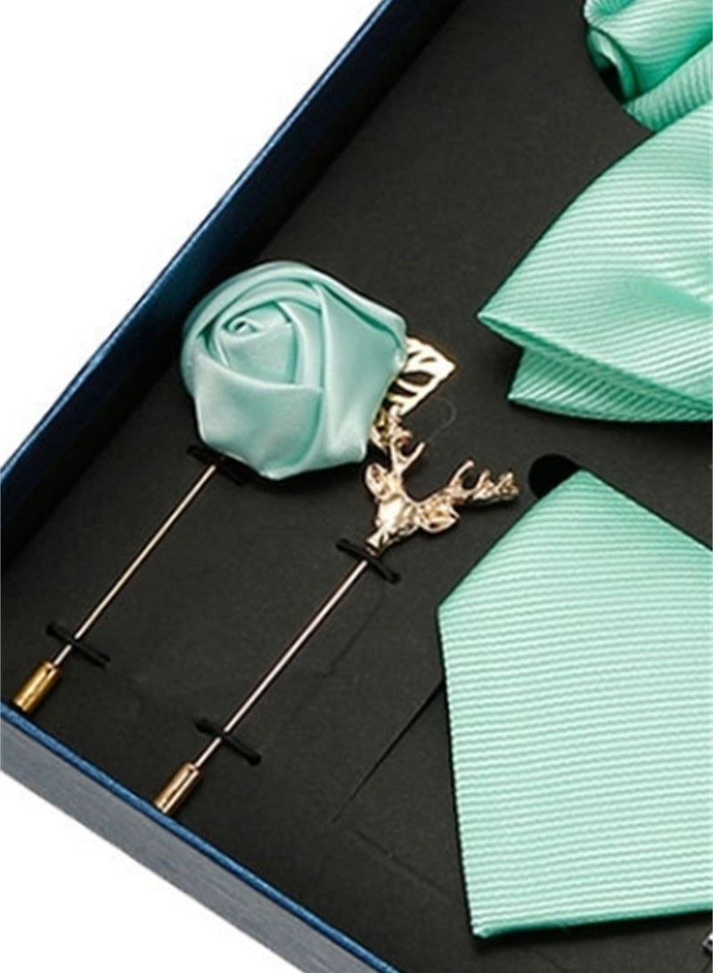 8 Pcs Men's tie pocket square cufflinks bow tie brooch set men's gift box set  - Image 2