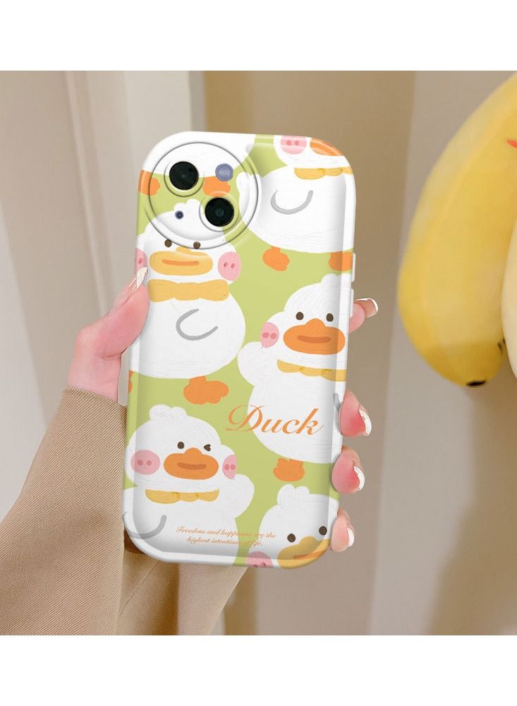 Loquat Cartoon Yellow Duck Air Cushion Soft Shell Apple Phone Case - Image 1