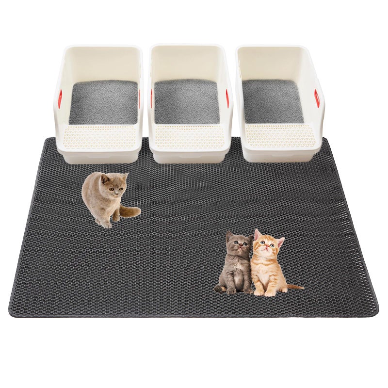 USHARP Cat Litter Mats-Extra Large 47''x36'' Litter Trapping Mat for Cat-XXL Litter box Matt for Floor-2 Layer Catcher Rug for Pet kitty Litterbox-Waterproof Urine Proof,Non-Slip - Image 1