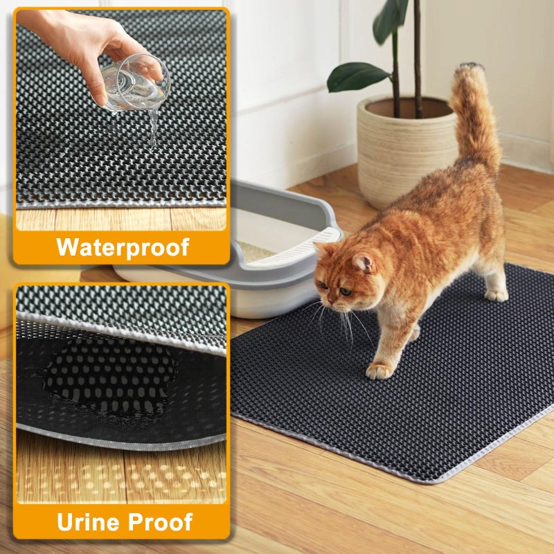 USHARP Cat Litter Mats-Extra Large 47''x36'' Litter Trapping Mat for Cat-XXL Litter box Matt for Floor-2 Layer Catcher Rug for Pet kitty Litterbox-Waterproof Urine Proof,Non-Slip - Image 5