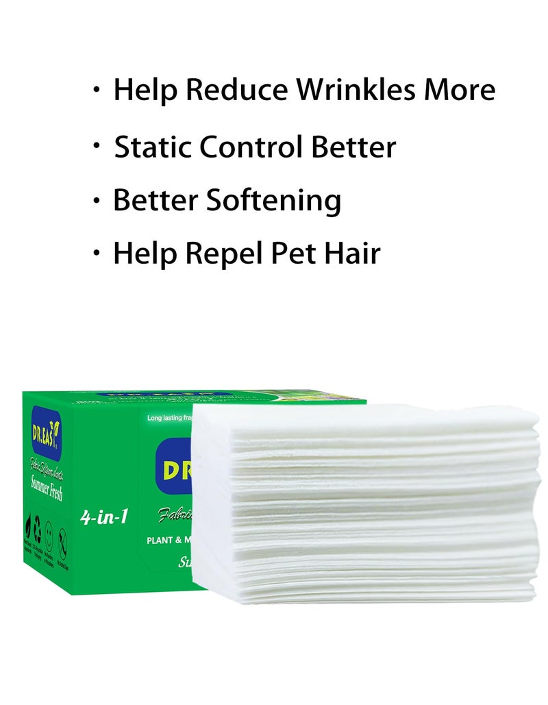 DR. EASY DR.EASY SUMMER FRESH Dryer Sheets Plant Based Formula 200 Ct Fabric Softener sheets for Laundry Essential Oil Scented No Artificial Fragrances No Dyes Reduce Static & Wrinkles Help Repel Pet Hair - Image 4