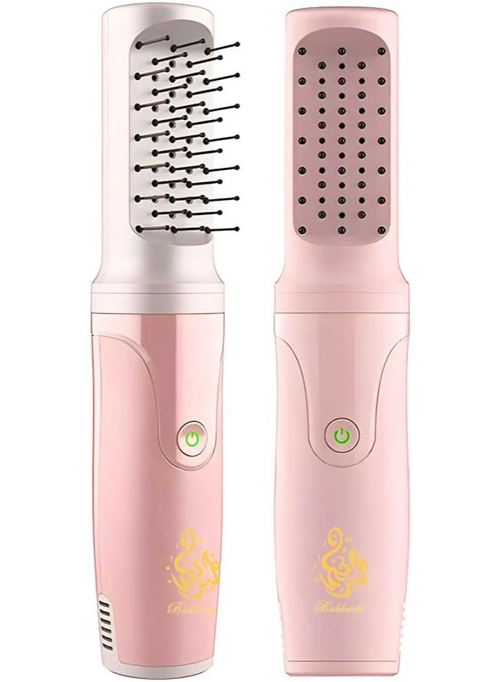 Bakhoor Rechargeable Hair Incense Burner  Portable Comb Oud Bakhoor Holder Electric Aromatherapy Machine Ideal for home, Office and Car (Pink) - Image 1