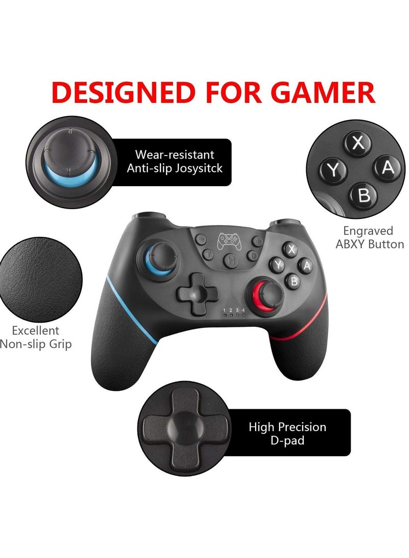جوشبيرغ وحدة تحكم لاسلكية مطورة لجهاز Switch/Lite/OLED Pro وحدة تحكم لجهاز التحكم عن بعد Switch تدعم لوحة الألعاب الاستيقاظ ومحور الدوران والتوربو والاهتزاز المزدوج ووظيفة لقطة الشاشة  - Image 3