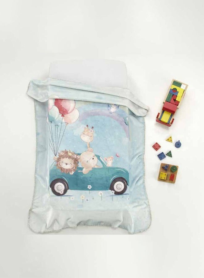 مورا سباين بطانية مورا حديث الولادة - الموديل: لامبي k98/05 - الحجم: 80*110 سم. - Image 1