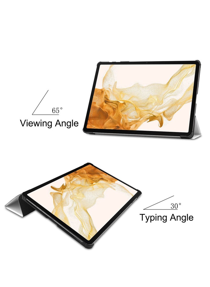 Case For Samsung Galaxy Tab S9+ 12.4 Multi-Viewing Angles All New PU Leather Smart Cover with Auto Sleep Wake Feature Slim Flip Shell Case for Samsung Galaxy Tab S9 Plus 12.4 (Lazy Cat) - Image 3