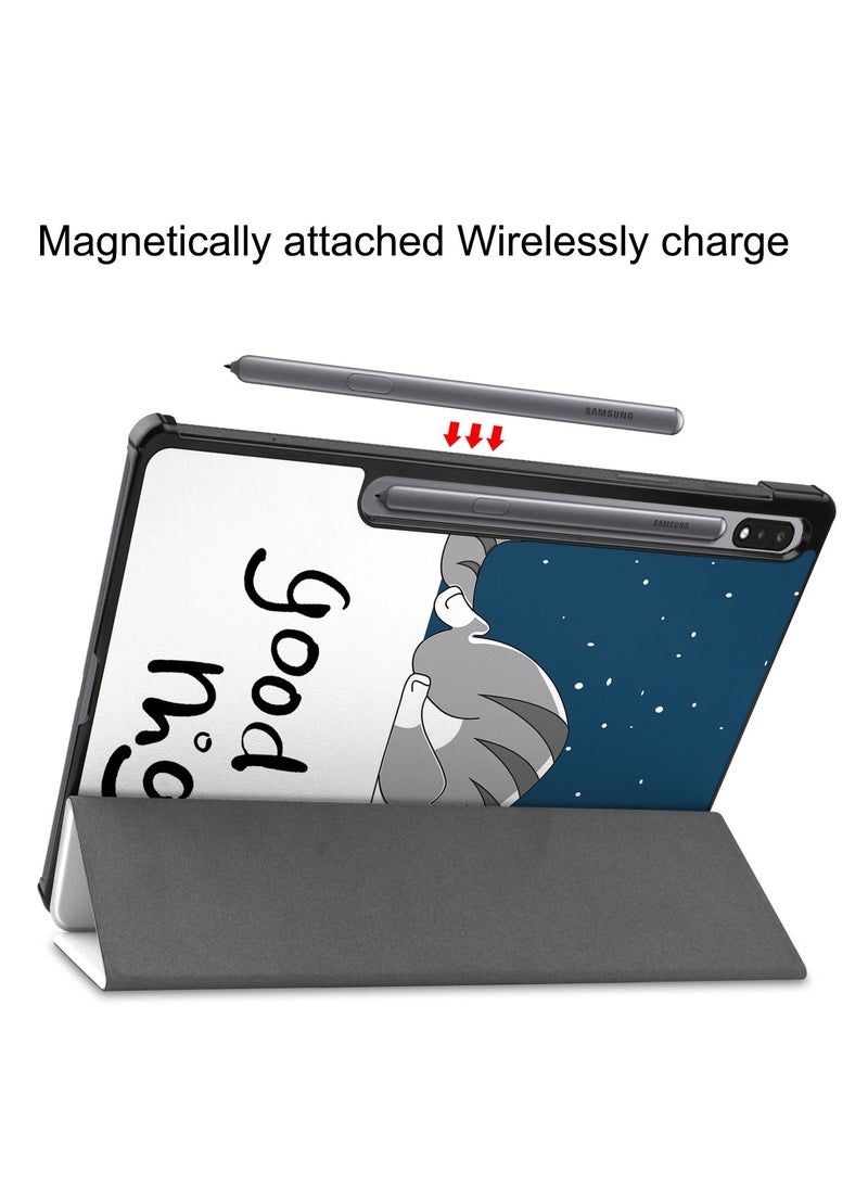 Case For Samsung Galaxy Tab S9+ 12.4 Multi-Viewing Angles All New PU Leather Smart Cover with Auto Sleep Wake Feature Slim Flip Shell Case for Samsung Galaxy Tab S9 Plus 12.4 (Lazy Cat) - Image 4