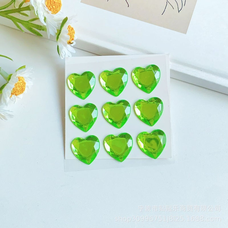 Generic Pearl Diamond Stickers for Kids Face Decoration 9 fruit green hearts 