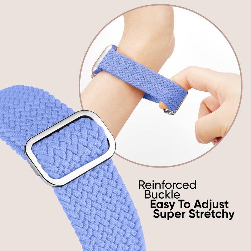 Knossen 6 Pack Braided Stretchy Bands Compatible with Apple Watch Band 38mm 40mm 41mm 42mm 44mm 45mm 46mm 49mm Women Men, Adjustable Nylon Solo Loop Elastic Straps for iWatch Series 11 10 9 8 7 6 5 4 SE Ultra - Image 5