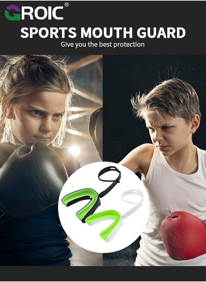 GROIC 2 Pack Mouth Guard with Strap, Sports Mouth Guard Soft Mouth Guard Football for Youth & Adult, Mouthpiece Boxing for Rugby, Hockey, Basketball, Boxing, MMA, Lacrosse  - Image 3