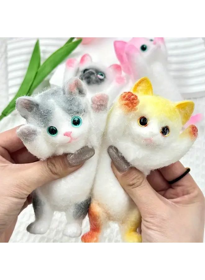 Surrender Yellow Cute Cat DIY Squishy Toy Soft TPR Kawaii Cats Unique Gift For Teens Kids Adults - Image 4