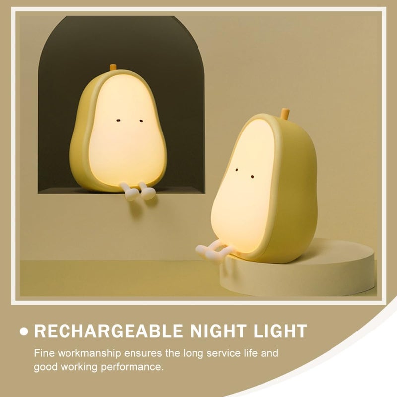 VICASKY Rechargeable Small Night Light Pear-Shaped Bedside Lamp with Touch Control, Decorative Indoor Table Lamp for Nursery and Bedroom, Portable USB Nightlight and Adults - Image 4
