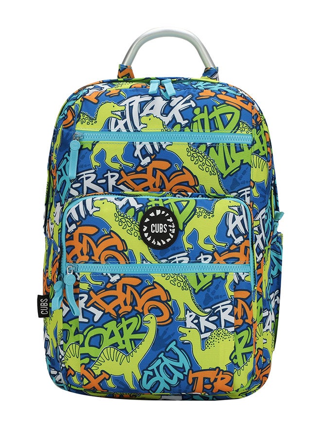 CUBS Dinosaur Print Waterproof Kids 36L Backpack with zip closure Ideal for 8-15 years age group, Compatible with 15" Laptop - Image 1