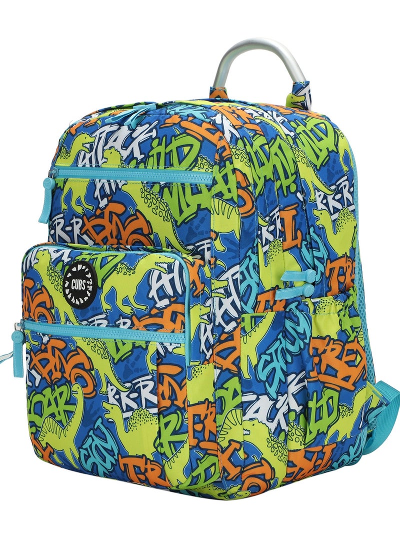 CUBS Dinosaur Print Waterproof Kids 36L Backpack with zip closure Ideal for 8-15 years age group, Compatible with 15" Laptop - Image 2