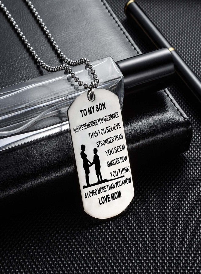 YEEQIN Always Remember You Are Braver Than You Believe Mom To Son Necklace Gift From Mother - Image 3