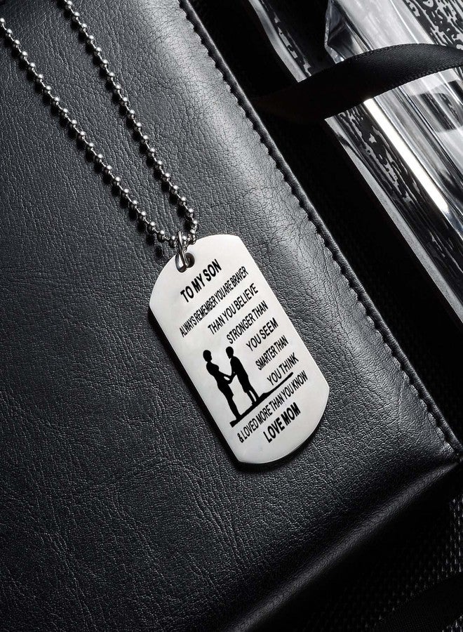 YEEQIN Always Remember You Are Braver Than You Believe Mom To Son Necklace Gift From Mother - Image 4