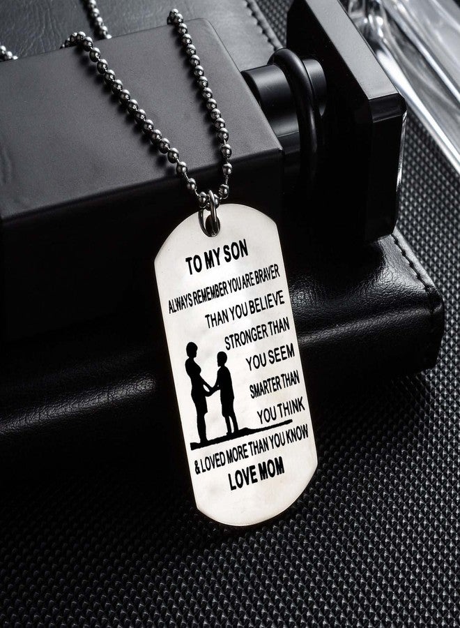 YEEQIN Always Remember You Are Braver Than You Believe Mom To Son Necklace Gift From Mother - Image 2
