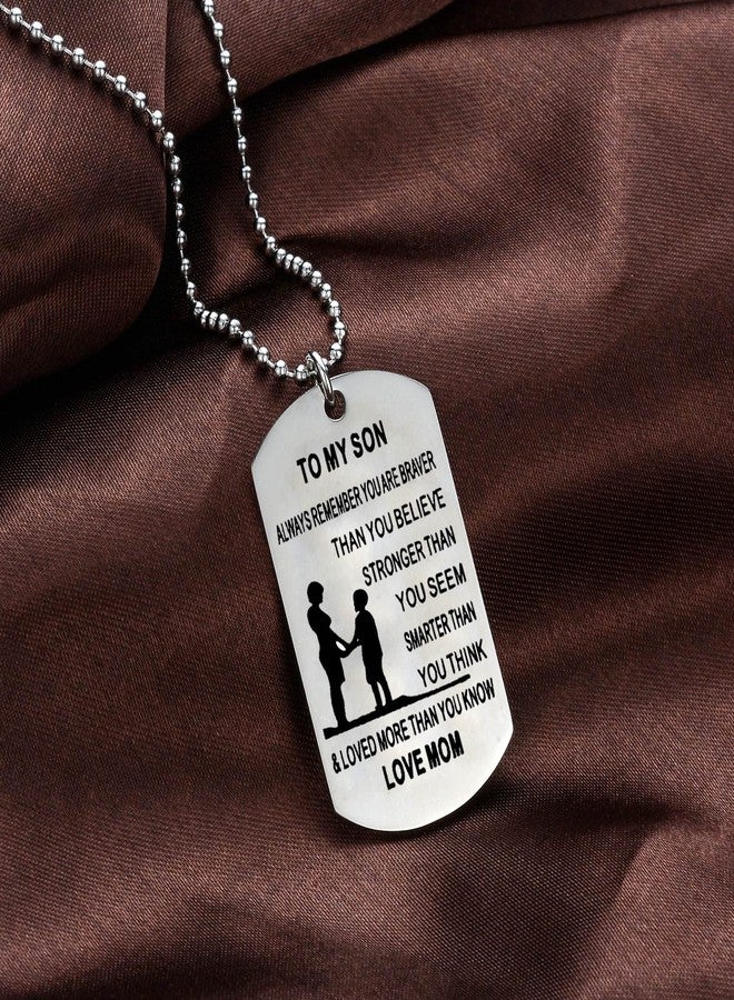 YEEQIN Always Remember You Are Braver Than You Believe Mom To Son Necklace Gift From Mother - Image 5