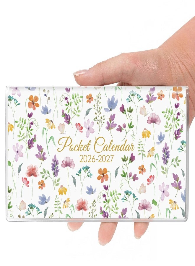 Skydue Pocket Calendar 2026-2027 for Purse, 2026-2027 Pocket Planner 24 Months with Soft Waterproof Cover and Premium Paper, 6.5" x 3.5", Bloom - Image 1
