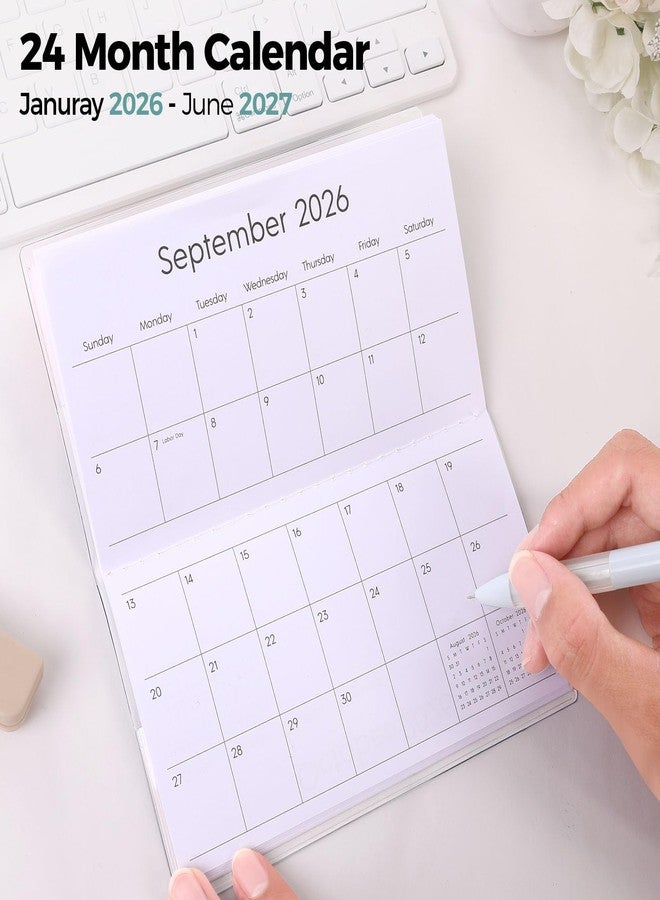 Skydue Pocket Calendar 2026-2027 for Purse, 2026-2027 Pocket Planner 24 Months with Soft Waterproof Cover and Premium Paper, 6.5" x 3.5", Bloom - Image 5