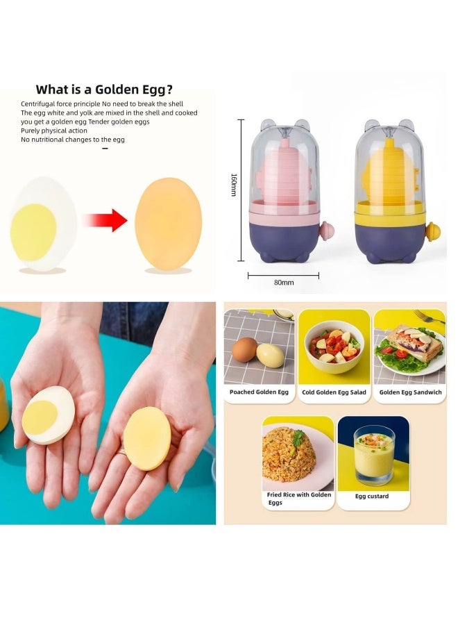 Portable Scrambler, Golden Egg Maker Hand-Pull, Egg Scrambler Shaker, Kitchen Cooking Tools Whisk Spinner Gadgets, Suitable For Making Hard Boiled Eggs - Image 2