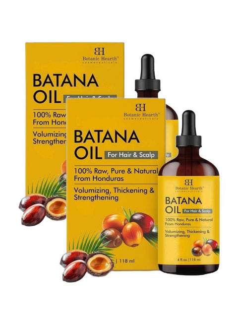 Pack of 2 - Raw Batana Oil for Hair Growth 118 ml 100% Pure & Unrefined Oil from Honduras For Thicker, Stronger Hair