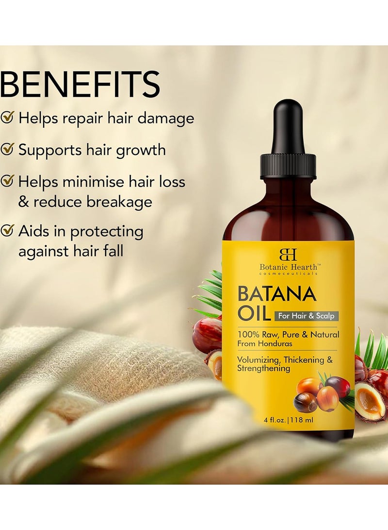 Botanic Hearth Pack of 2 - Raw Batana Oil for Hair Growth 118 ml 100% Pure & Unrefined Oil from Honduras For Thicker, Stronger Hair - Image 4